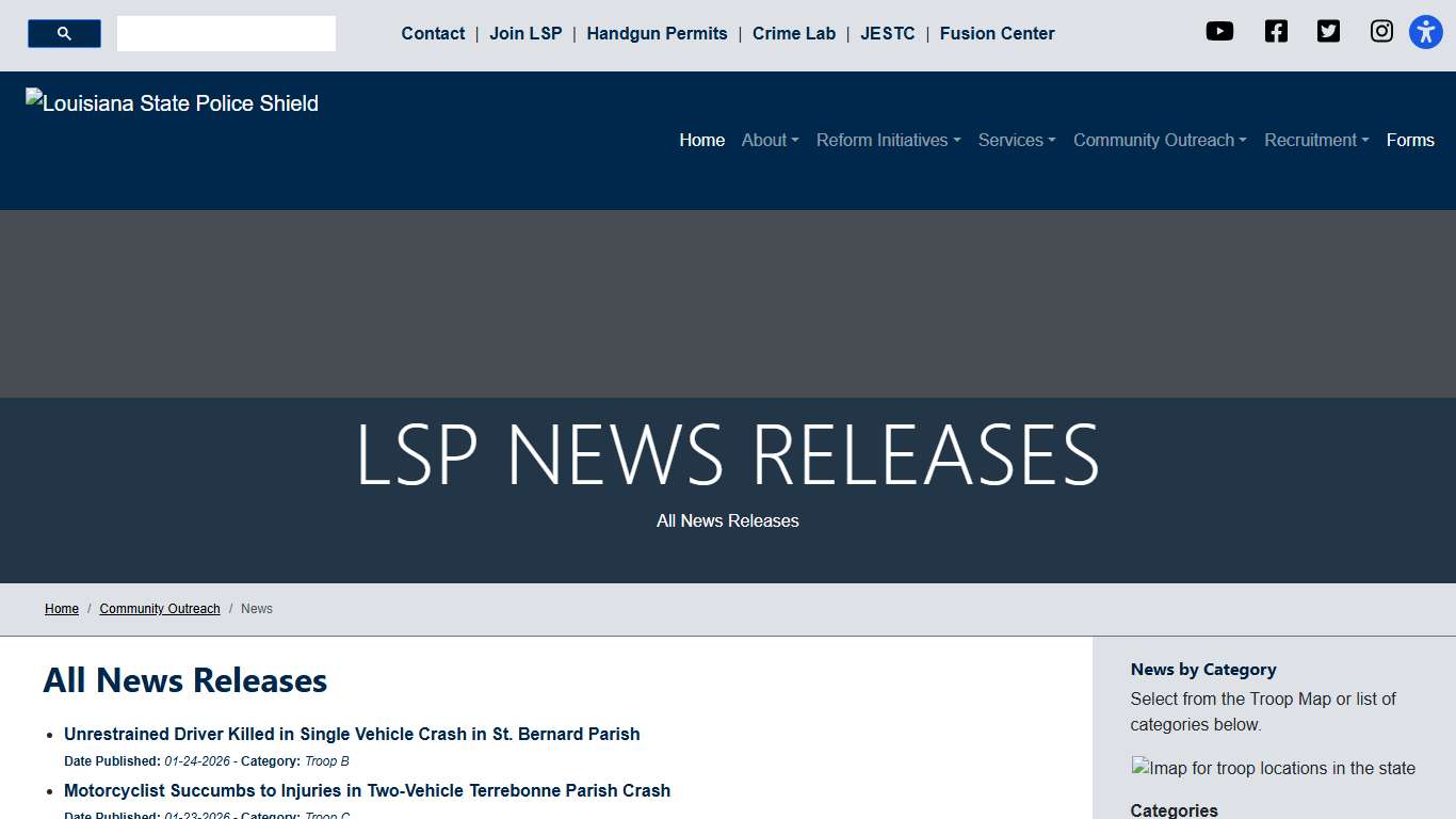 News - Louisiana State Police