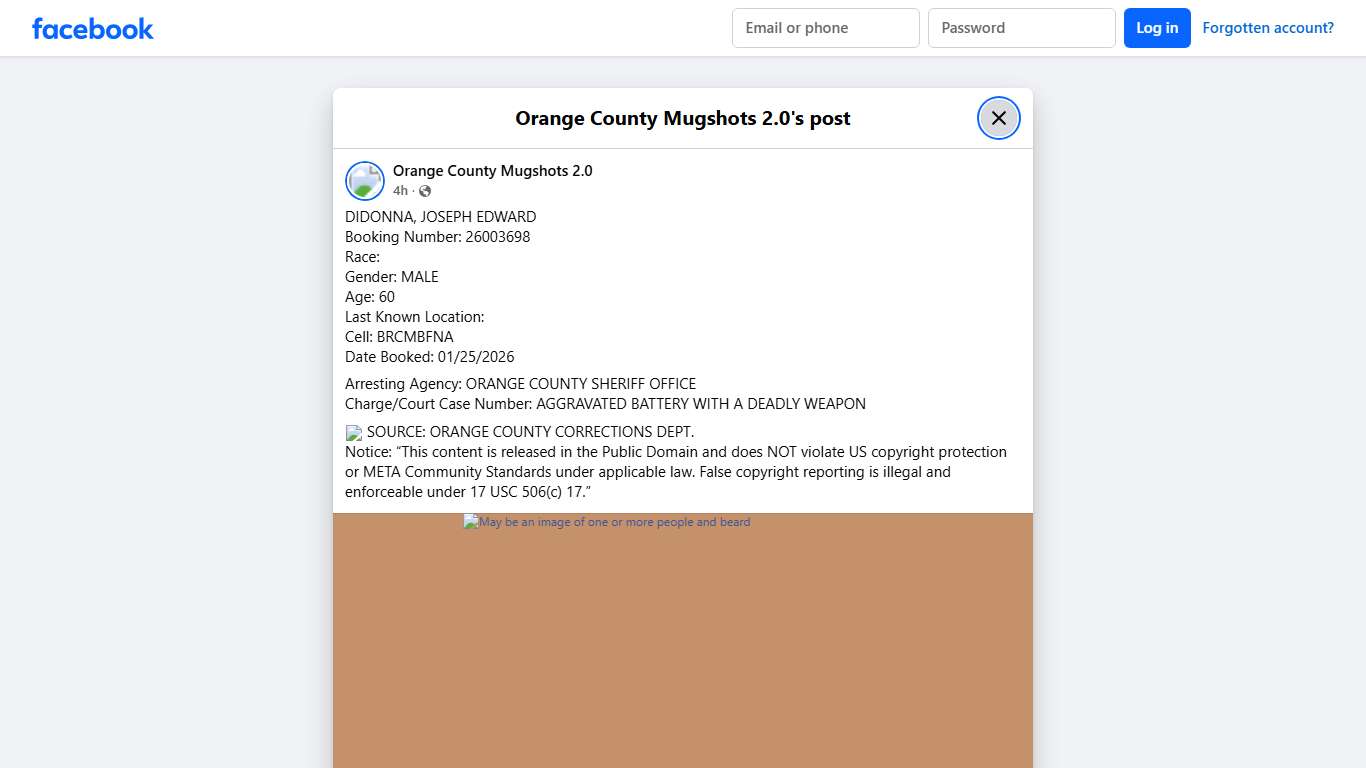 DIDONNA, JOSEPH EDWARD... - Orange County Mugshots 2.0 Facebook